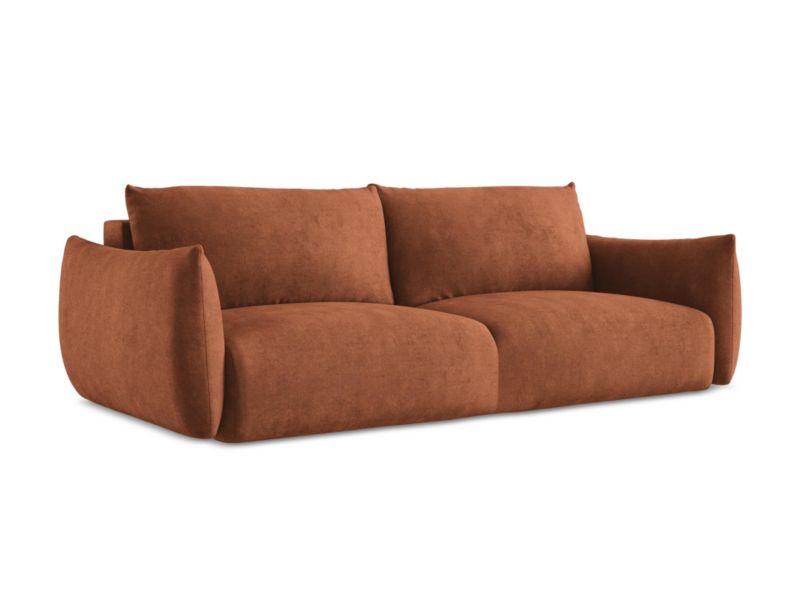 Kanapa 3-osobowa z funkcją spania LaMiaSofa SAVONA z tkaniny szenilowej 230x105 cm terakota 1 szt.