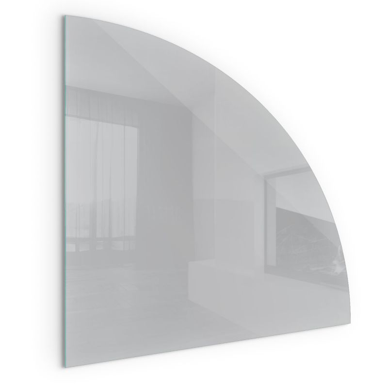 Szklana Podkładka Pod Kominek Ćwiartka Wallfluent 100x100 cm Jasnoszary odcień 1 szt.