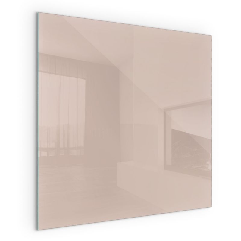 Szklana Podkładka Pod Kominek Kwadrat Wallfluent 60x60 cm Ciepły jasny brąz 1 szt.