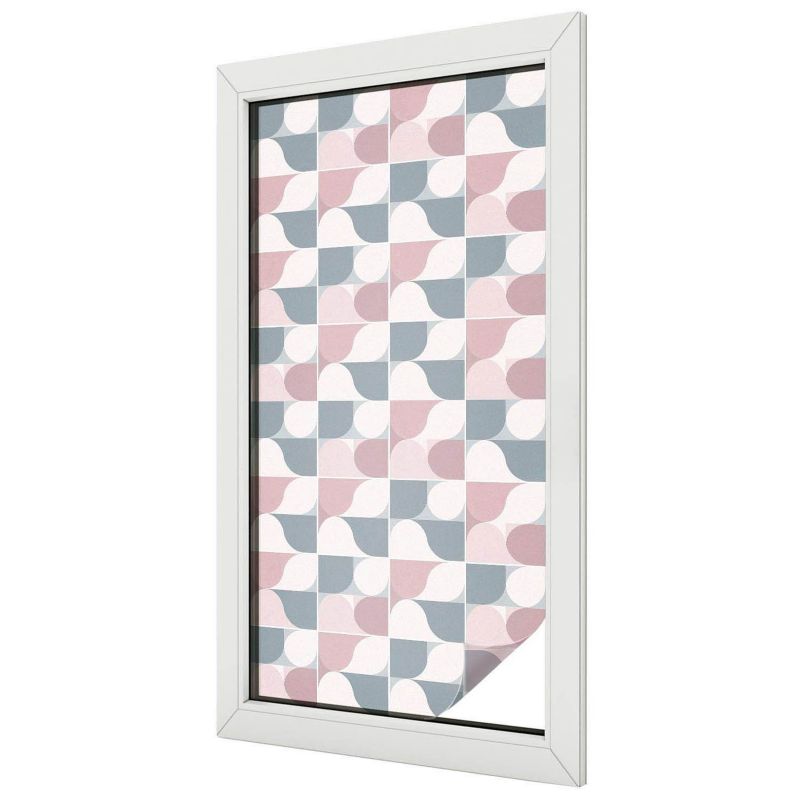 Witraż Samoprzylepny Wallfluent 50x100 cm Stylowa Dekoracja Okna Geometryczne kształty pastelowe 1 rol.