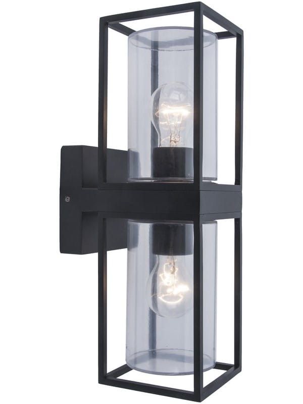 Kinkiet ścienny zewnętrzny Lutec Flair czarno-biały 2 x E27 x 40W IP44 wym: 39,3 x 12 x 17,2 cm - 1 szt.