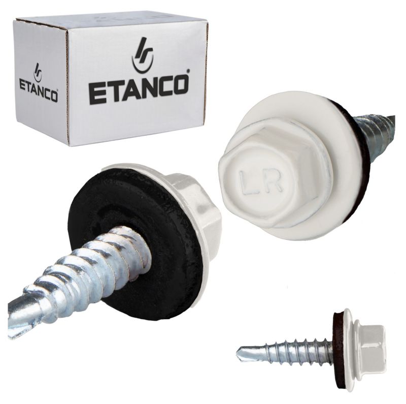 Wkręty samowiercące farmerskie Etanco GTO2 Z14 4,8x20 mm RAL 9010 250szt