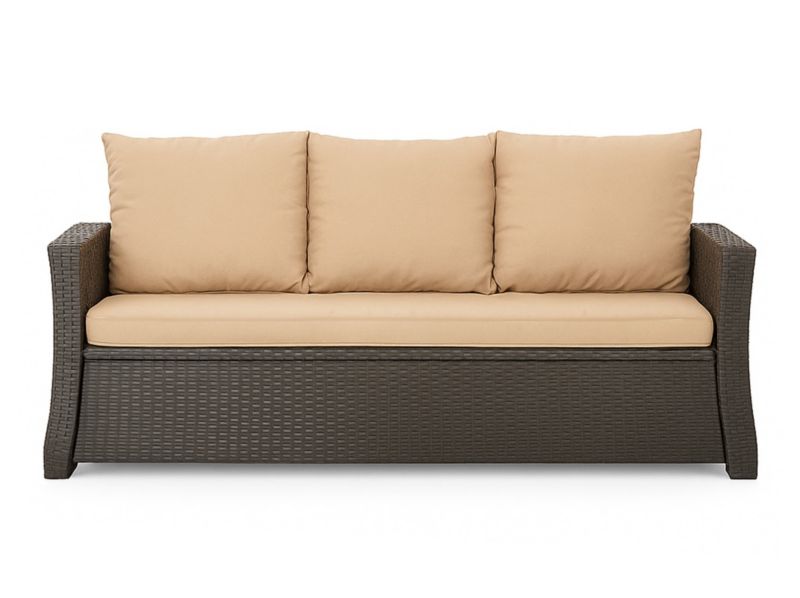 Poduszka ogrodowa na sofę rattanową 3-os, Setgarden, 160x50x50cm Beżowa Poduszki na meble ogrodowe-Technorattan, Mix, 1szt