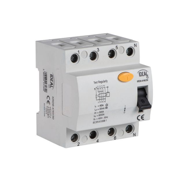 Wyłącznik Kanlux różnicowo-prądowy 4P 40A 30mA KRD6-4/40/30 23184 1szt.