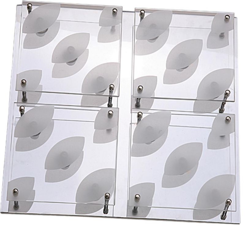 Plafon dzielony szklany klosz Candellux Gama kwadratowy 36 cm chromowany 12xG9x25W IP20 - 1 szt.
