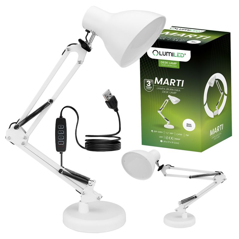 Lampka Biurkowa LED Lumiled Stołowa LED 7W CCT Ściemnialna Biała 1 szt.