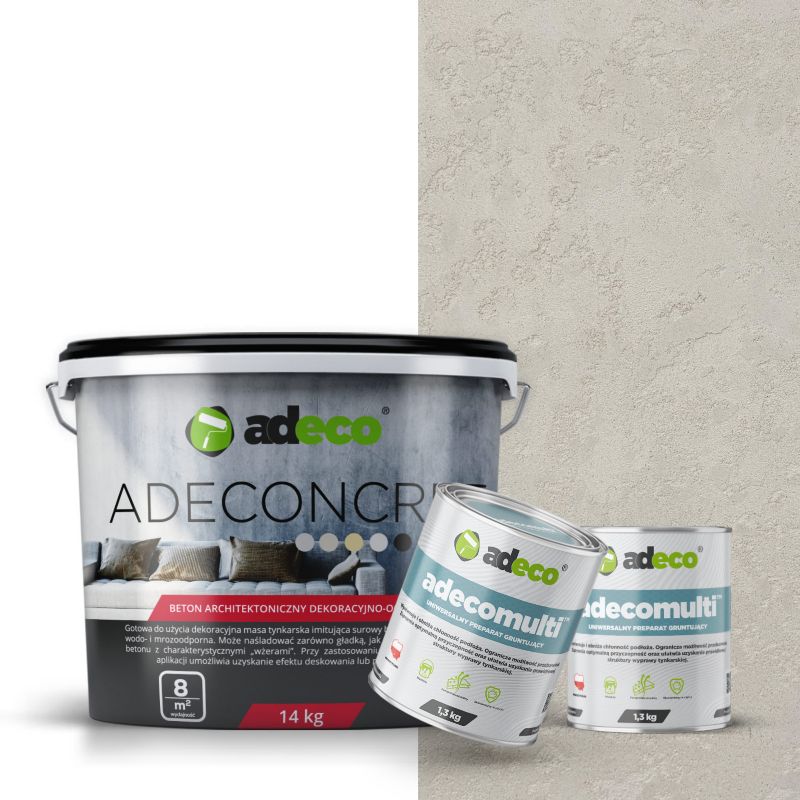 Beton architektoniczny Adeconcret duży zestaw do max 8 m² kolor Creamy Latte jasny beż 1 kpl.