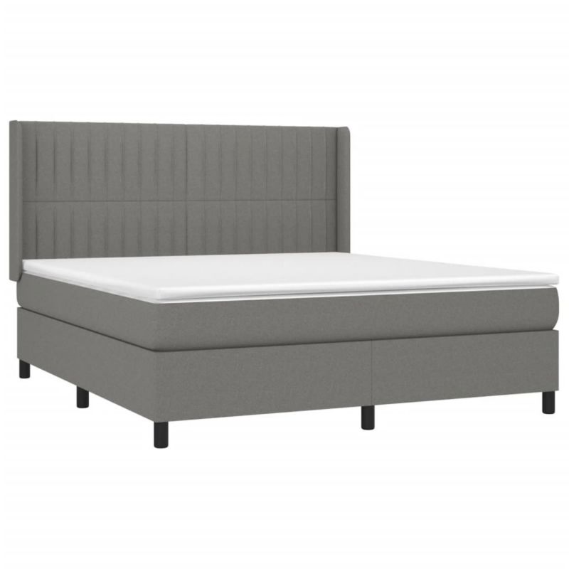 Łóżko kontynentalne WaszeMeble 160x200 cm ciemnoszara WM-3138486 1 szt.