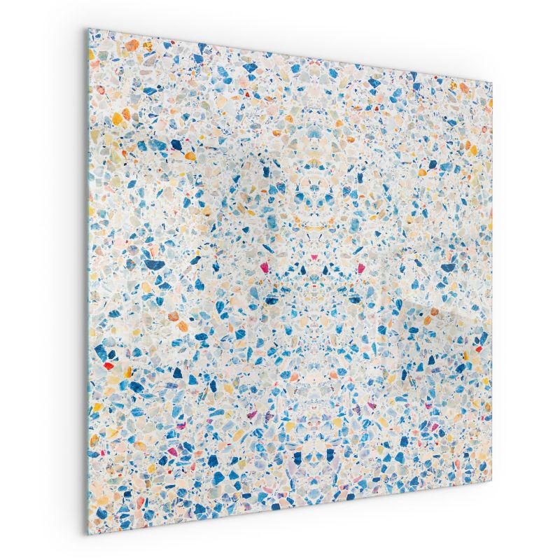 Szklana Podkładka Pod Kominek Kwadrat Wallfluent 60x60 cm Abstrakcyjna faktura 1 szt.