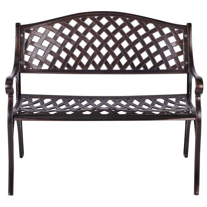 Ławka ogrodowa Staggia 104 cm Metal Brązowy 1 szt.