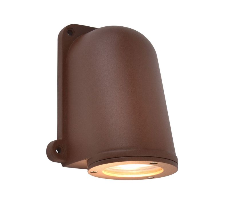 Kinkiet zewnętrzny corten Lutec ANCOR brązowy 1xGU10x7W IP54 wym:14,6x11,7x9,2cm - 1 szt.