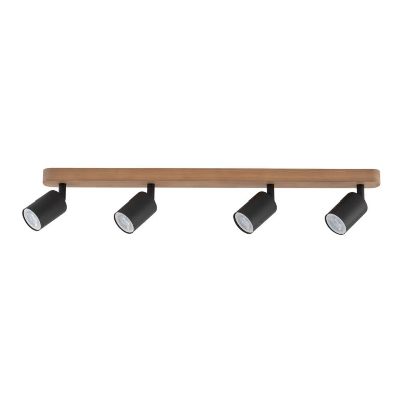 Reflektor spot TK-Lighting Top czarny z ciemnym drewnem 4 x GU10 x IP20 wym: 30 x 30 cm - 1 szt.