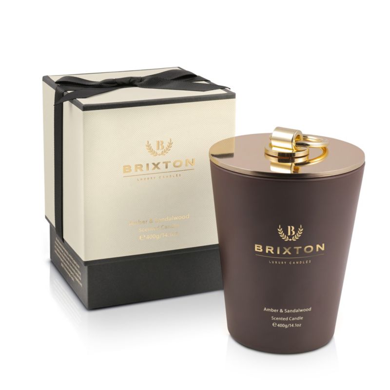Świeca zapachowa w szkle BRIXTON 400g Amber & Sandalwood 1szt.