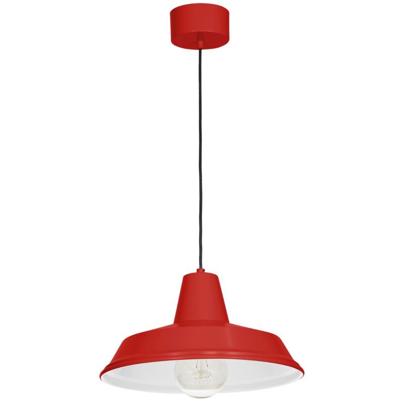 Lampa wisząca Luminex Class czerwony matowa-biała wym: 120 x 36 x 36 cm 1xE27 x 15W 1 szt.
