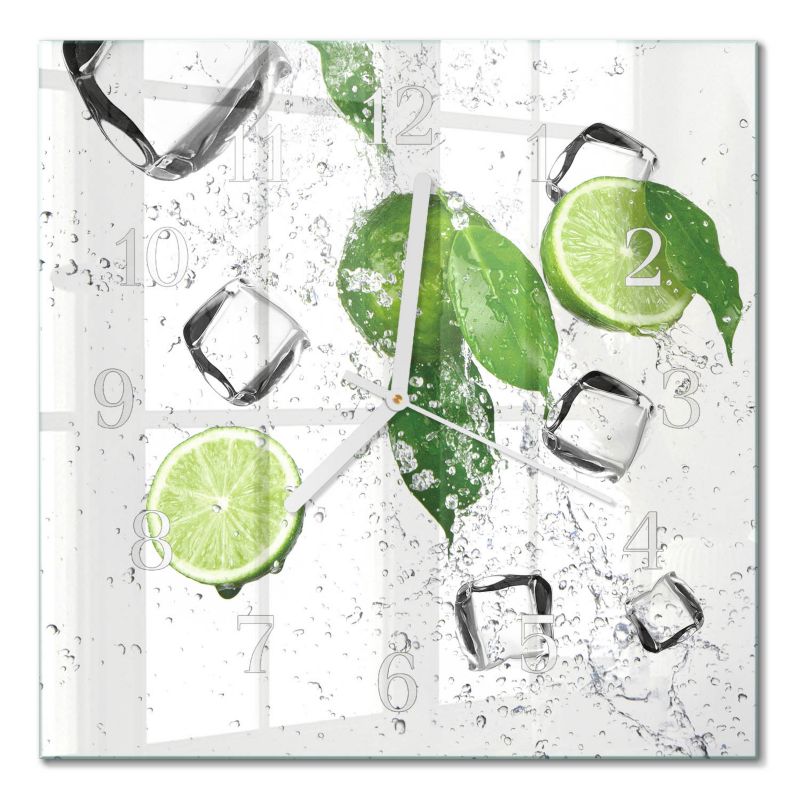 Dekoracyjny Zegar Ścienny Tulup 30x30 cm z Białymi Wskazówkami Limonki 1 szt.