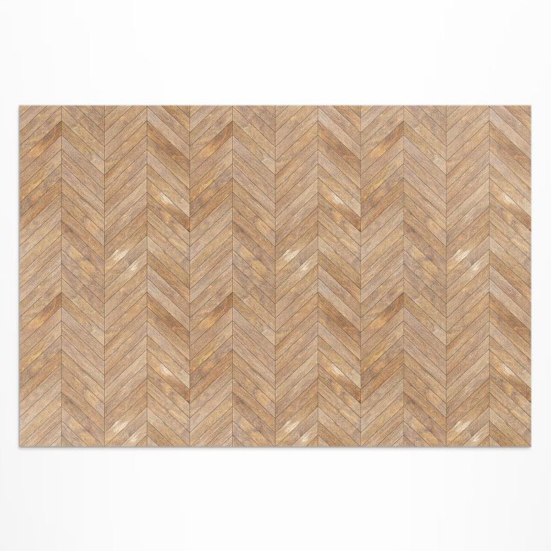 Balkonowy Dywan Winylowy UV Wallfluent 100x150 cm Vintage drewniany parkiet podłogowy jodełka 1 szt.