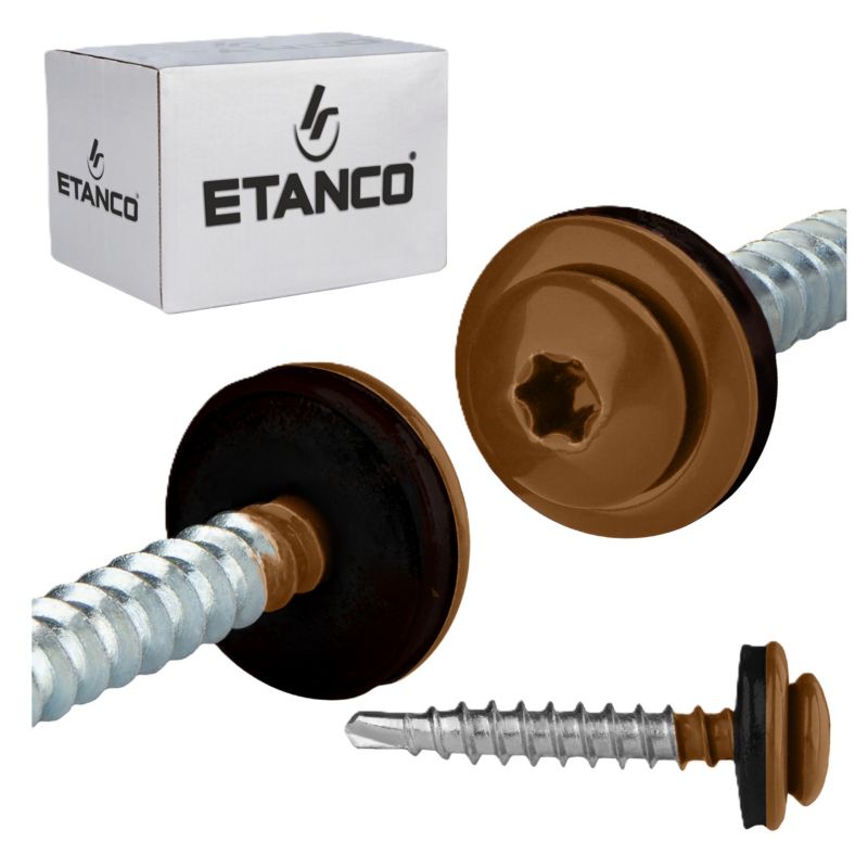 Wkręty farmerskie Etanco GTFP 4,8x35 mm RAL 8003 samowiercące 250szt