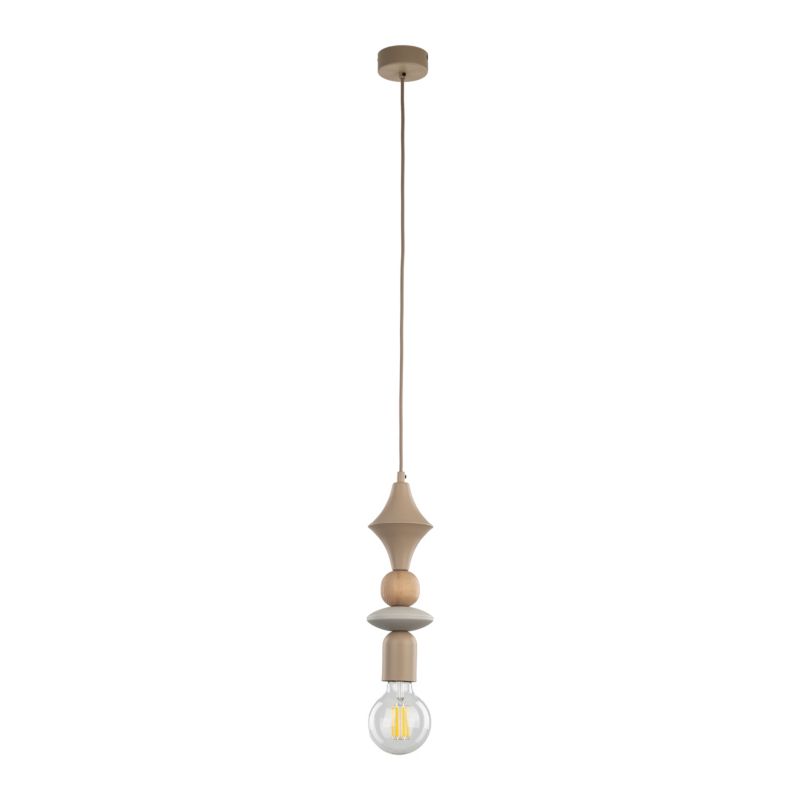Lampa wisząca TK-Lighting Tower beżowa drewniana 1Xe27 - 1szt.