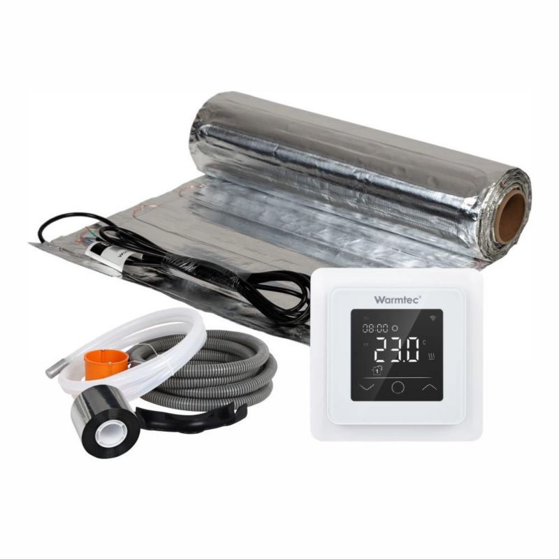Mata grzewcza grzejna pod panele Warmtec 7m² 150W/m² Wi-Fi zestaw regulator biały AL-70/ZTS 1szt.