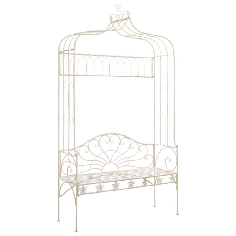 Ławka ogrodowa vidaxl 122 cm 45434 biały 1 szt
