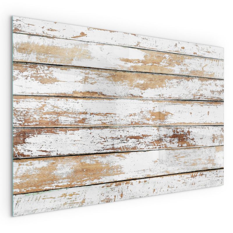 Szklana Podkładka Pod Kominek Prostokąt Wallfluent 100x70 cm Postarzane drewniane deski 1 szt.