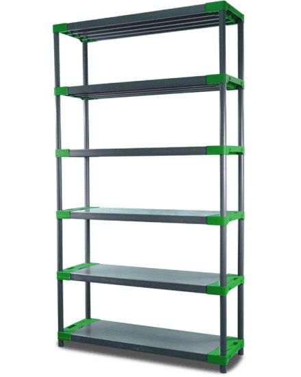 Regał plastikowy MODO24 zielony do piwnicy 222x120x46 cm modułowy wodoodporny 1 szt.