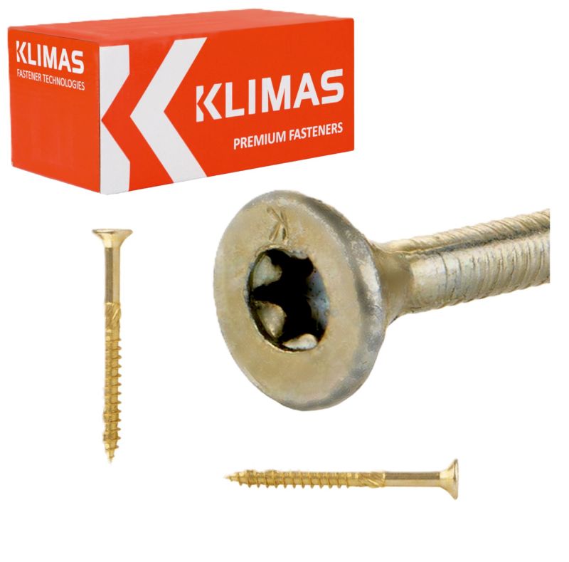 Wkręty do drewna konstrukcyjne Klimas WKCS 3x40 mm z łbem stożkowym 500szt