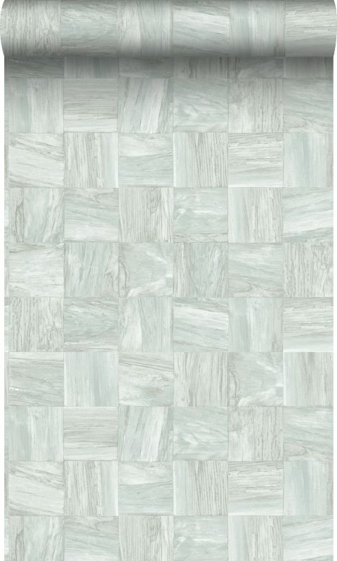 tapeta flizelinowa z ekoteksturą Origin Wallcoverings motyw sklejki jasnoszarym zielonym 53 cm x 10.05 m - 1 rol.