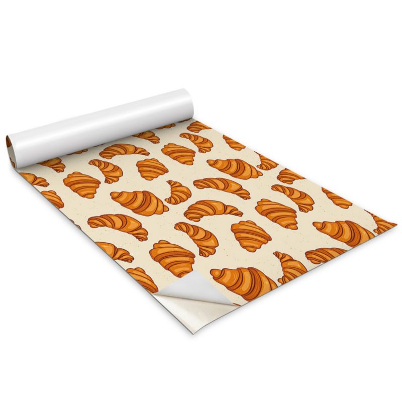 Folia Dekoracyjna Na Meble Wallfluent 100x50 cm Kreskówkowy rogalik Odporna Folia Samoprzylepna Mat 1 rol.