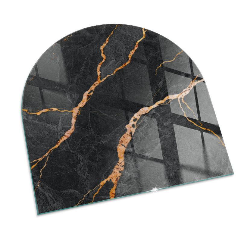 Podkładka szklana półowalna Tulup 100x100 cm Elegancki marmur z żyłkami 1 szt.