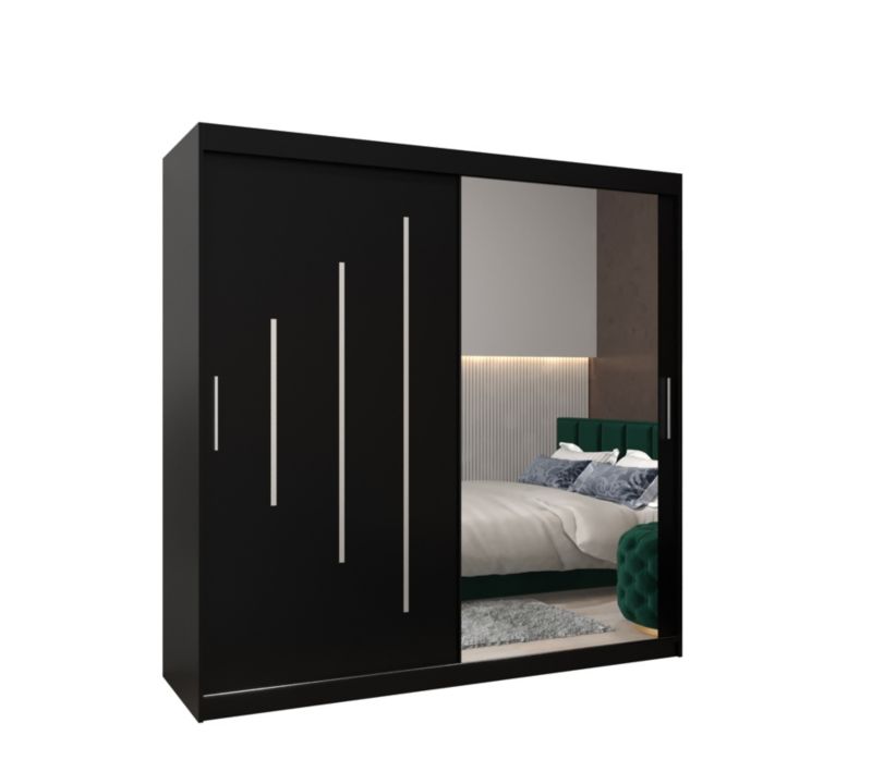 Szafa przesuwna Garderoba Abiks YORK 2 200 czarny/czarny 1 szt.