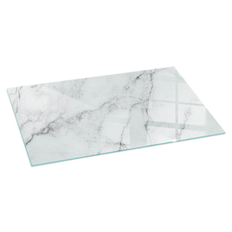 Podkładka Szklana Tulup 120x60 cm Ochrona Podłogi przed Kominkiem Wzór marmurowy z żyłkami 1 szt.