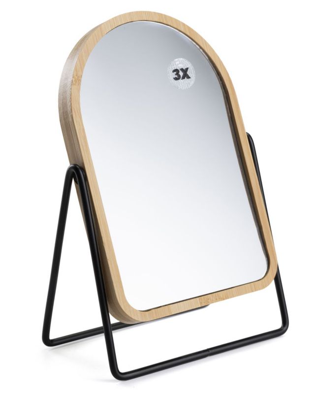 Lusterko kosmetyczne Bamboo owalne 5Five Simply Smart czarne brązowe 20,5 x 17,5 cm 1 szt.