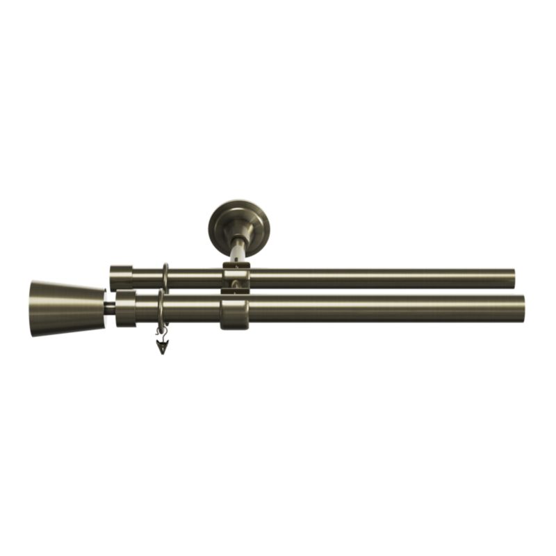 Karnisz podwójny Goodhome Antiki II 25 mm 200 cm stożek złoty