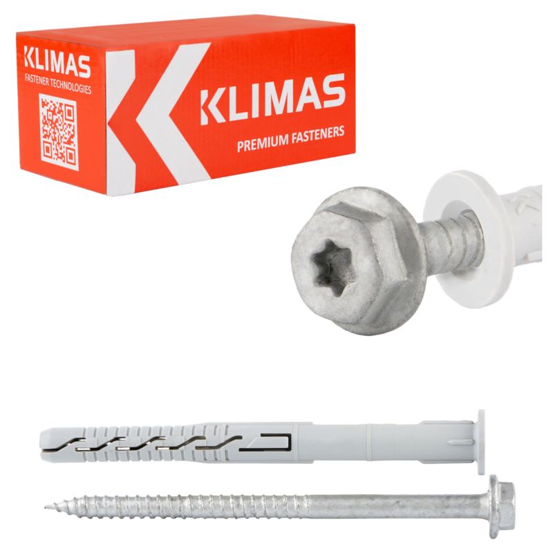 Kołki rozporowe ramowe Klimas KPR-FAST 10x160 mm z kołnierzem 25szt