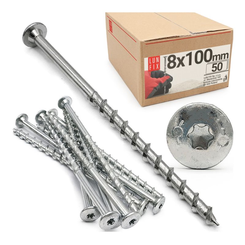 Wkręty do gazobetonu Lun Fix z łbem talerzowym 8x100mm 50szt.
