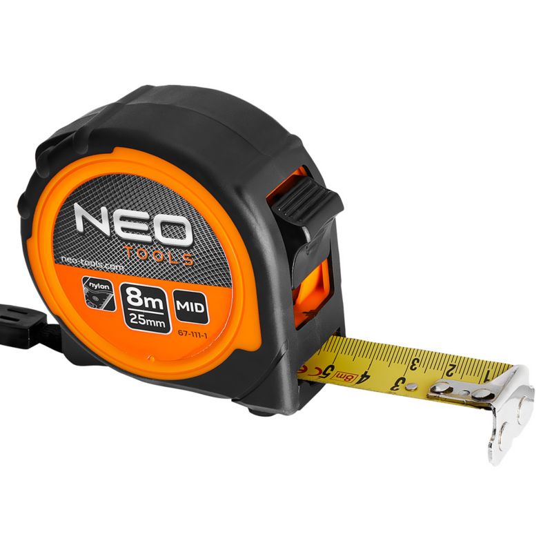 Miara zwijana NEO TOOLS stalowa 8 m x 25 mm, magnes 1 szt
