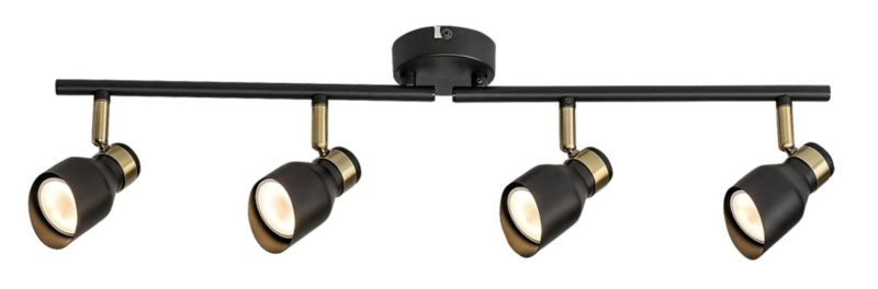 Reflektor spot Rabalux Lilou czarny matowy-złoty 4 x GU10 x IP20 wym: 18 x 70 x 5,5 cm - 1 szt.