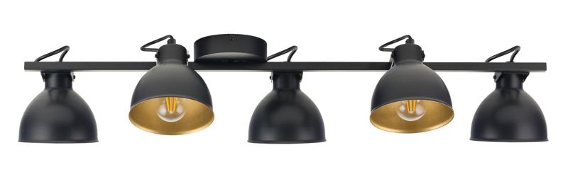 Spot oprawa sufitowa Sigma Lighting Mars czarno-złoty 5 x E27 x IP20 wym: 17 x 96 x 27 cm - 1 szt.