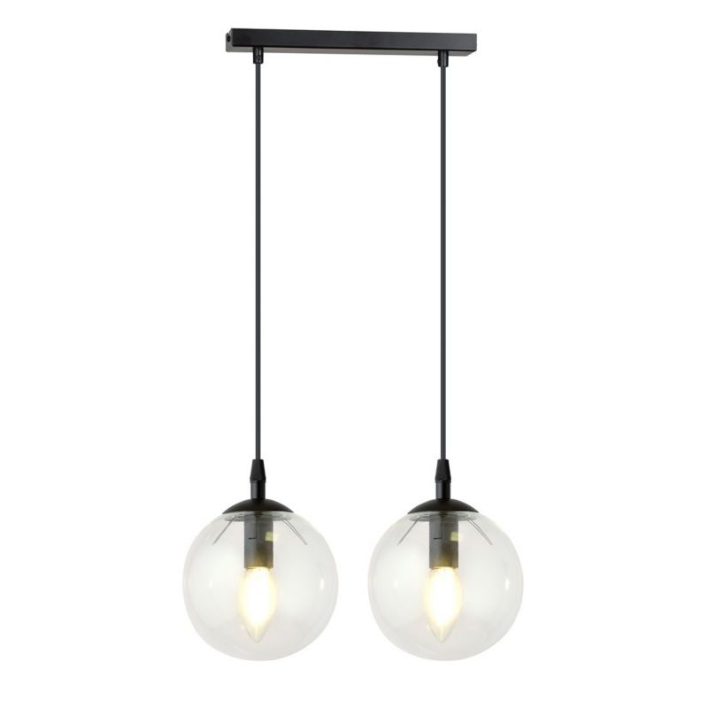 Lampa sufitowa Emibig Cosmo czarno-przezroczysty wym: 100 x 40 x 12 cm 2xE14 x 10W 1 szt.