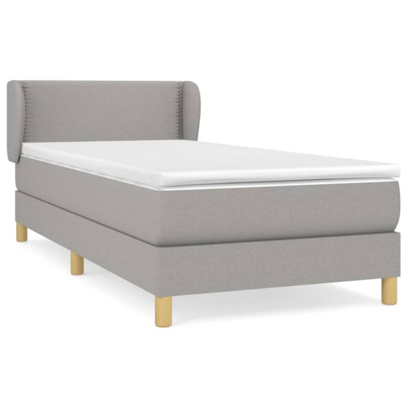 Łóżko kontynentalne WaszeMeble 100x200 cm jasnoszare WM-3126701 1 szt.