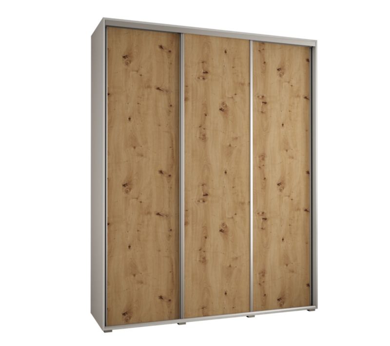 Szafa przesuwna Abiks DAVOS 1 wysoka szer.200cm biały/artisan/srebrny 1szt.