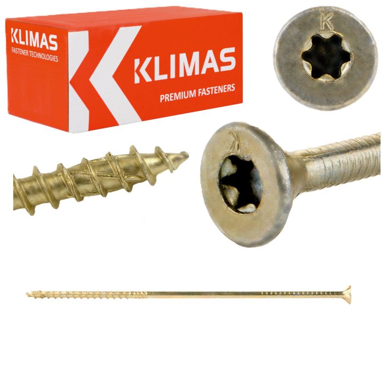 Wkręty do drewna konstrukcyjne Klimas WKCS 6x220 mm z łbem stożkowym 100szt