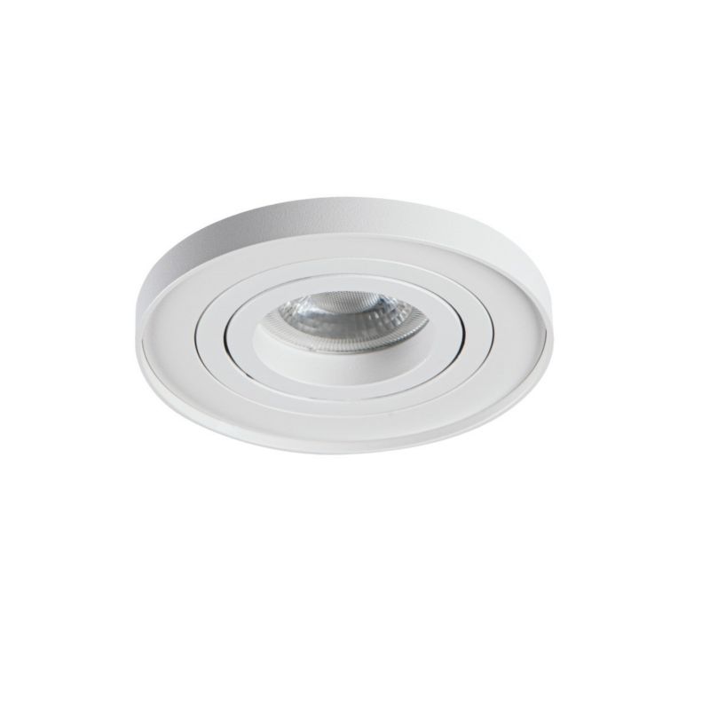 Oprawa sufitowa wpuszczana Kanlux Tiny biała ruchoma 1 x GX5.3 / GU10 x 10W IP20 wym: 3,7 x 9,8 x 9,8 cm okrągła - 1 szt.