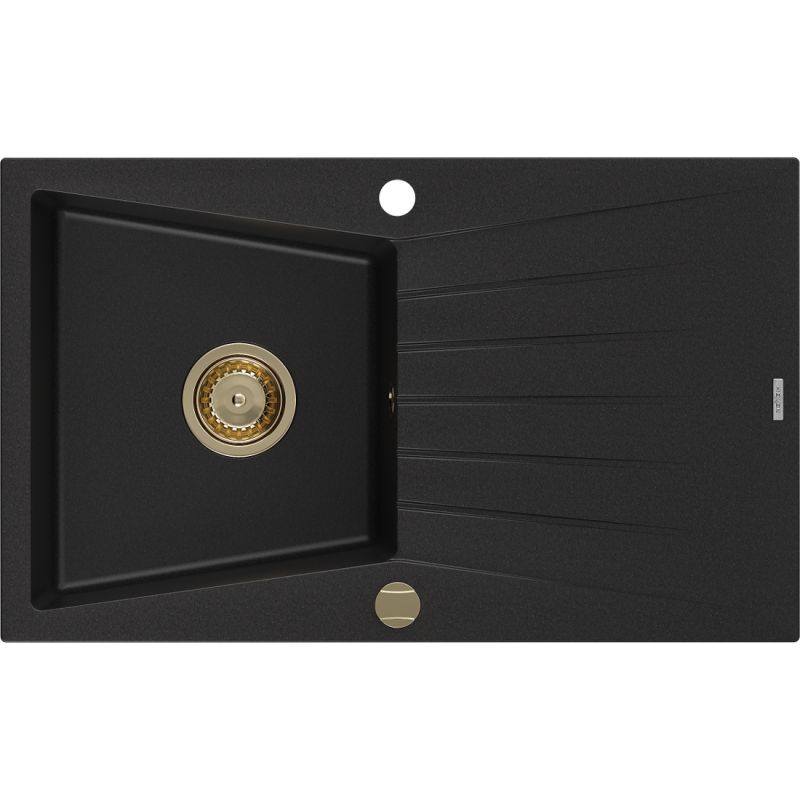 Zlewozmywak wpuszczany Mexen Cesar 1-komorowy czarny 775 x 470 mm - 6514771010-77 1 szt.