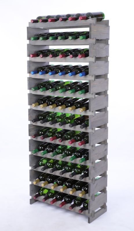 Stojak na wino MODO24 regał modułowy na butelki 12 leżni x 6 butelek montaż bez narzędzi impregnacja szara 1 szt.