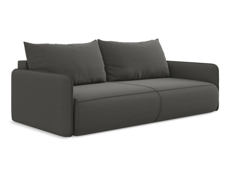 Kanapa 3-osobowa z funkcją spania LaMiaSofa PALERMO z tkaniny welwetowej 216x105 cm stalowy 1 szt.