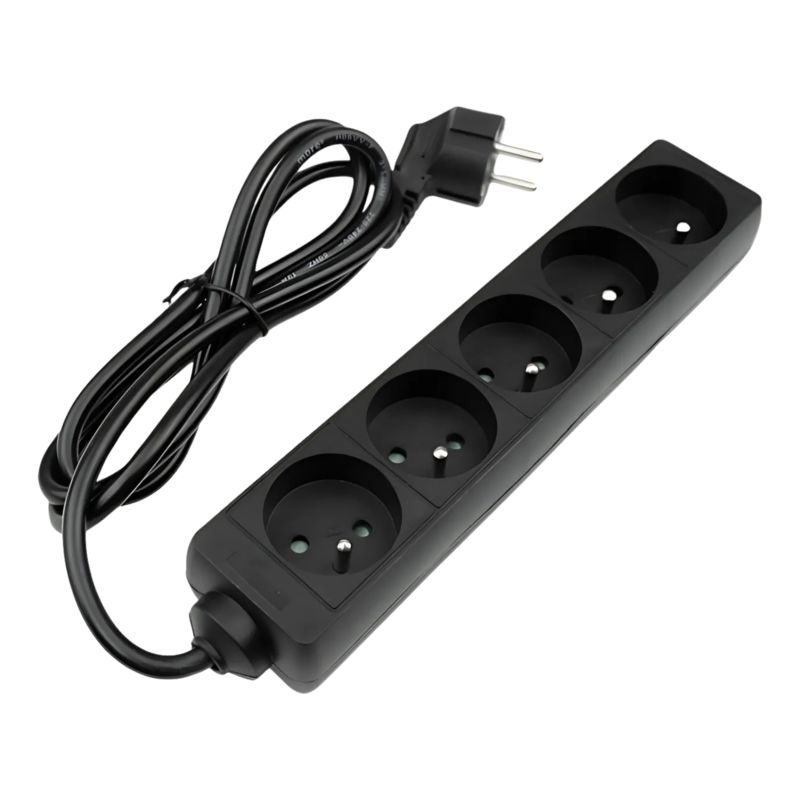 Przedłużacz Eco-Light 5 Gniazd 3 m 3x1,5 Czarny 1 szt.