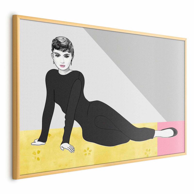 Plakat Artgeist Piękna Audrey 42x29,7 cm z ramą złotą 1 szt