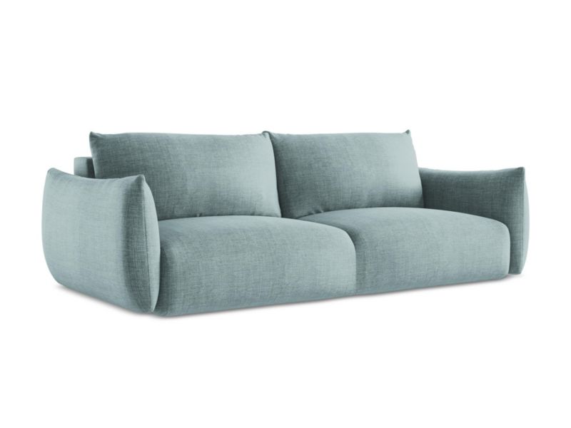 Kanapa 3-osobowa z funkcją spania LaMiaSofa SAVONA z tkaniny strukturalnej 230x105 cm jeans 1 szt.